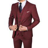 Slim Fit Casual Men Suits with Peaked Lapel Wedding Tuxedos for Groomsmen 3 Pieces Male Fashion Jacket Vest Pants Latest Style